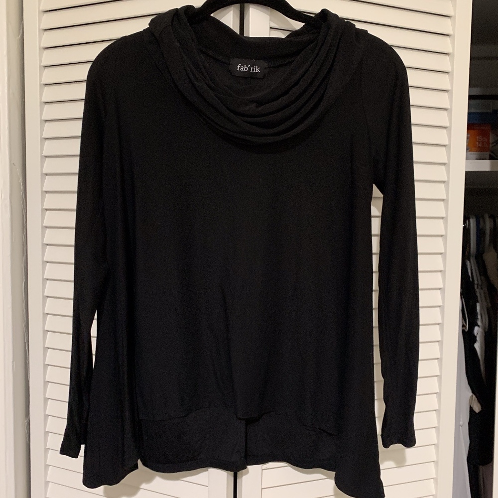 Fab'rik Cowl Neck Long Sleeve Shirt Size S